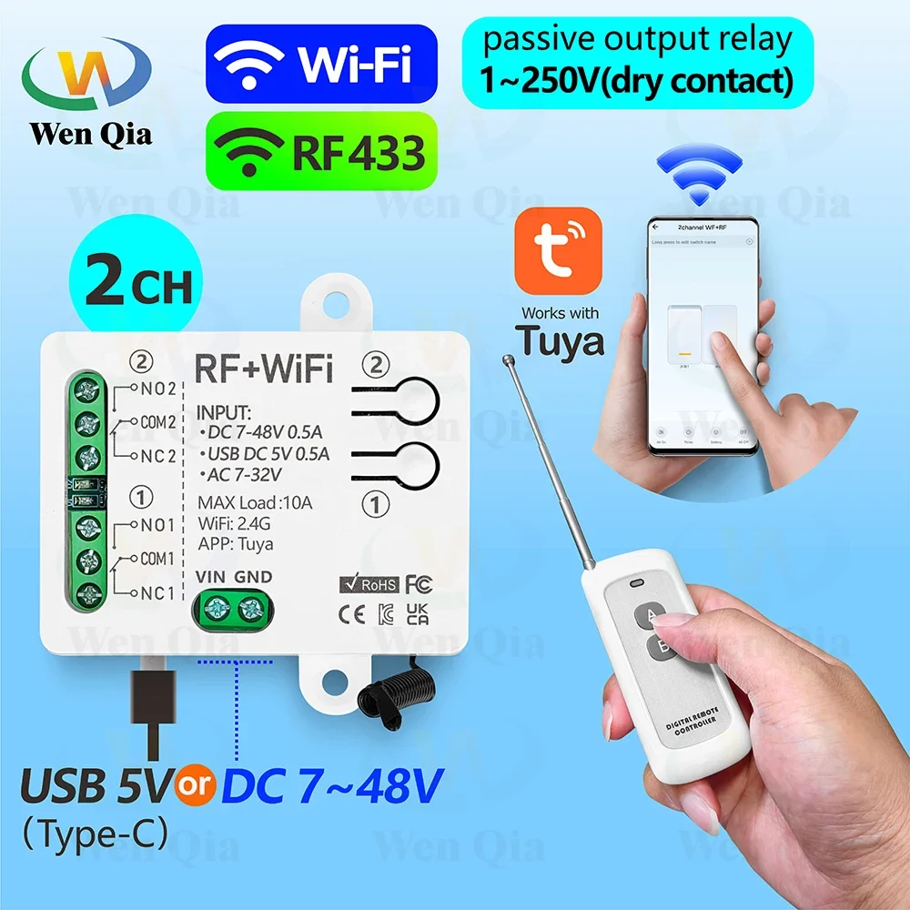 Universal Remote Smart Home - 2CH Smart Light Switch Tuya,WiFi &