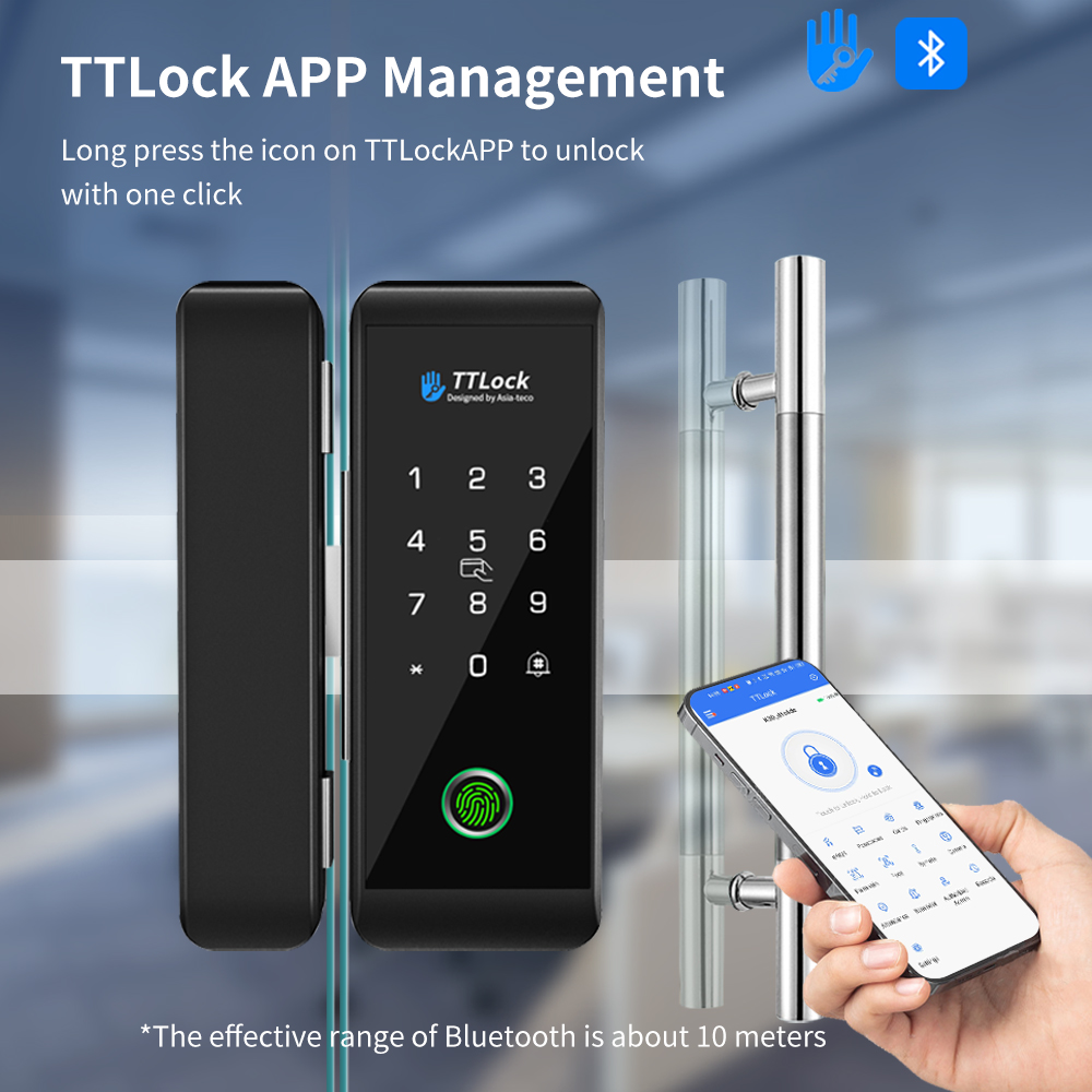 TTLOCK Smart Glass Lock Finger - Smart Home Door Lock 评论和价格